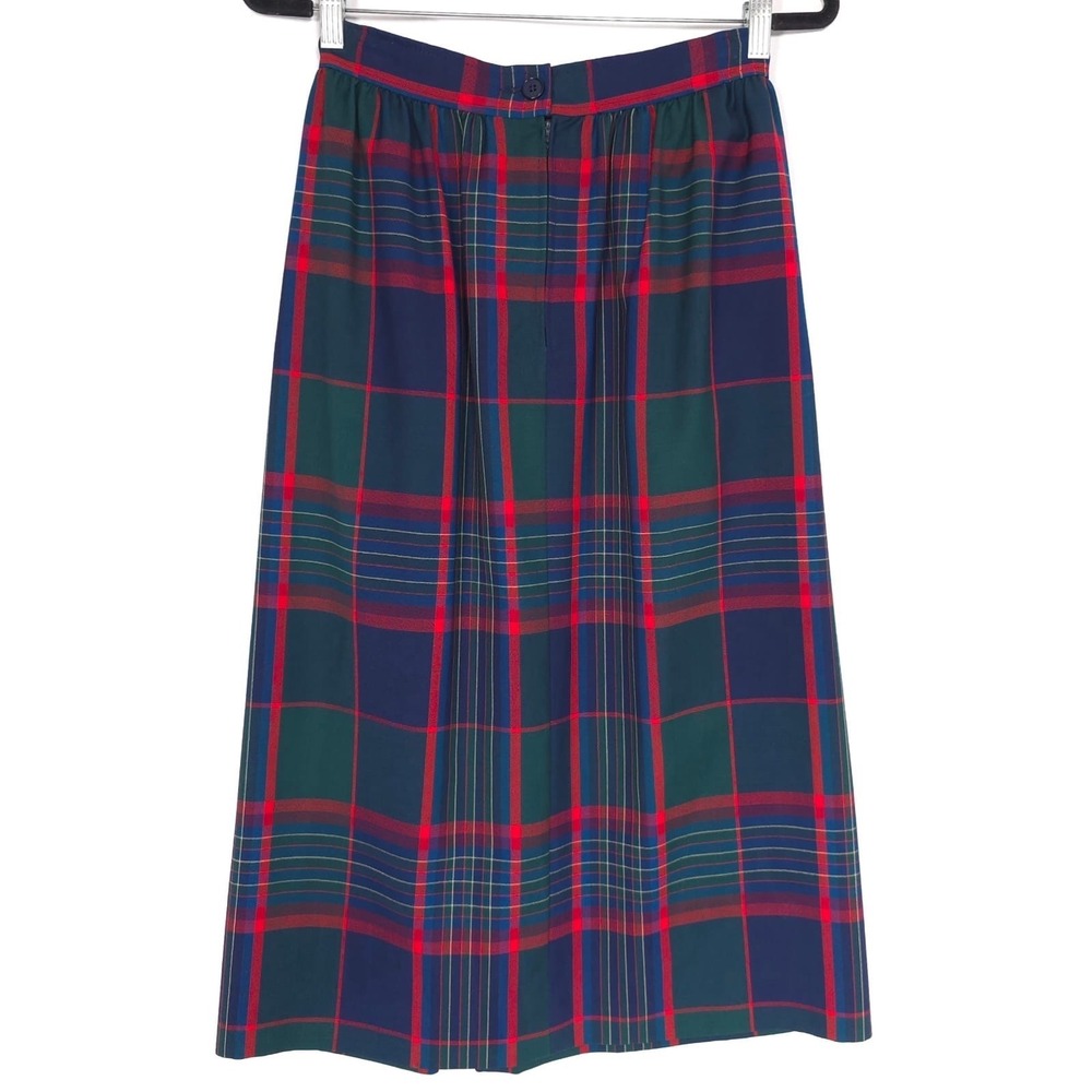 PENDLETON Plaid 100% Virgin Wool Skirt Knee Lenght Vintage USA Made Size 8 Check - Picture 6 of 11